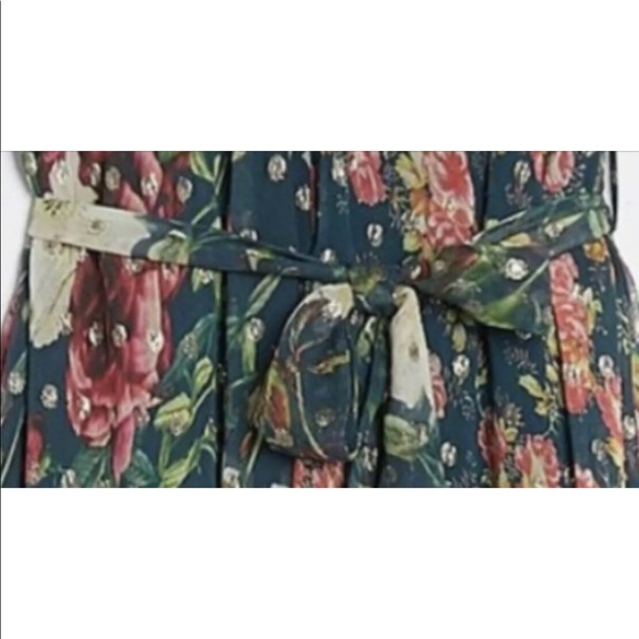 Hemant & Nandita x Anthropologie Hermosa Bias XS 0 2 Blue Pink Floral Maxi Dress - Picture 6 of 10
